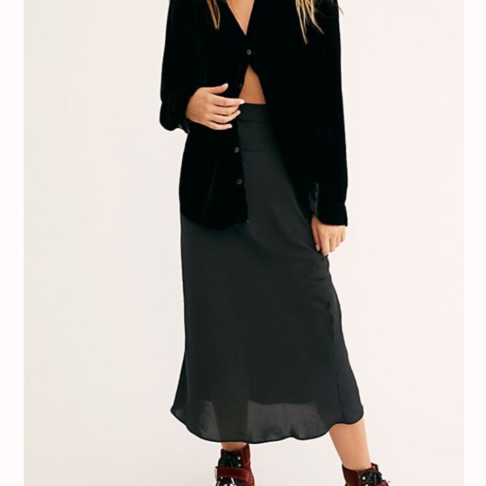 Free People Normani Bias Midi Skirt